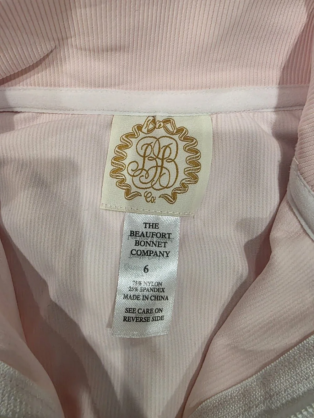 The Beaufort Bonnet Company Prepletic Jules Pink And White Jacket Size 6